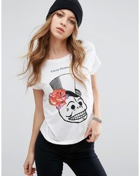 Женская белая футболка с цветочным принтом от Cheap Monday