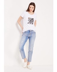 Женская белая футболка от adL