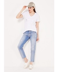 Женская белая футболка от adL