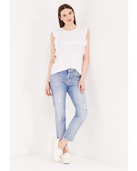 Женская белая футболка от adL