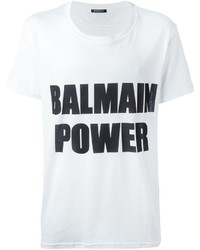 Мужская белая футболка от Balmain