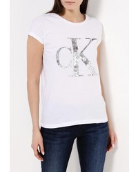 Женская белая футболка от Calvin Klein Jeans
