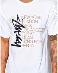 Мужская белая футболка от Stussy