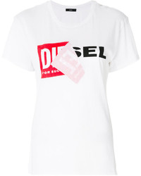 Женская белая футболка от Diesel