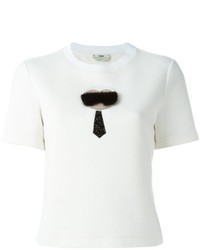 Женская белая футболка от Fendi