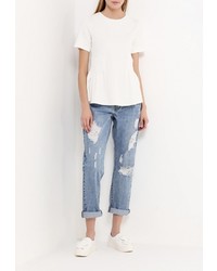 Женская белая футболка от LOST INK