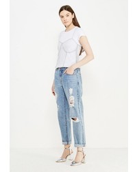 Женская белая футболка от LOST INK