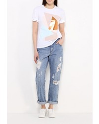 Женская белая футболка от LOST INK