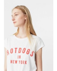 Женская белая футболка от Mango