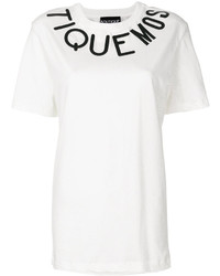 Женская белая футболка от Moschino