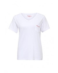 Женская белая футболка от Pepe Jeans