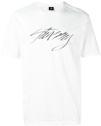 Мужская белая футболка от Stussy