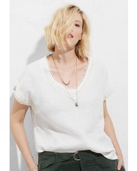 Женская белая футболка от Violeta BY MANGO