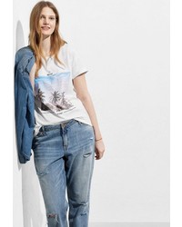 Женская белая футболка от Violeta BY MANGO