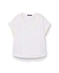 Женская белая футболка от Violeta BY MANGO