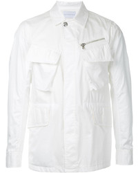 Мужская белая хлопковая куртка-рубашка от ESTNATION