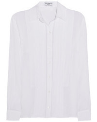 Белая шелковая блуза на пуговицах