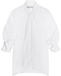 Белая шелковая блуза на пуговицах от J.W.Anderson