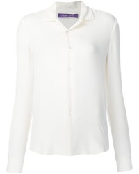 Белая шелковая блуза на пуговицах от Ralph Lauren