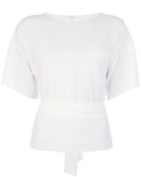Белая шелковая блуза с коротким рукавом от Anne Valerie Hash