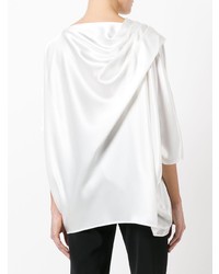 Белая шелковая блуза с коротким рукавом от Gianluca Capannolo
