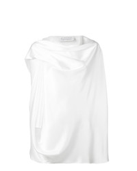 Белая шелковая блуза с коротким рукавом от Gianluca Capannolo