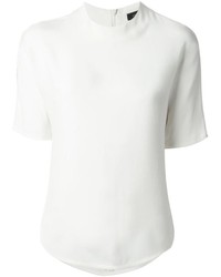 Белая шелковая блуза с коротким рукавом от Joseph