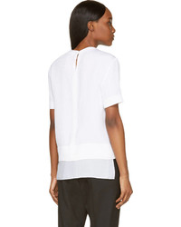Белая шелковая блуза с коротким рукавом от Helmut Lang