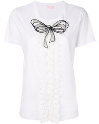 Белая шелковая блузка с вышивкой от Giamba