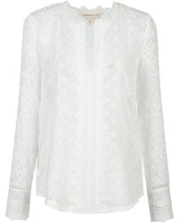 Белая шелковая блузка с вышивкой от Rebecca Taylor