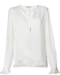 Белая шелковая блузка с длинным рукавом от Emilio Pucci