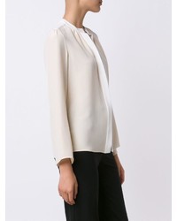 Белая шелковая блузка с длинным рукавом от Derek Lam