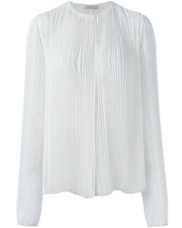 Белая шелковая блузка с длинным рукавом от Nina Ricci
