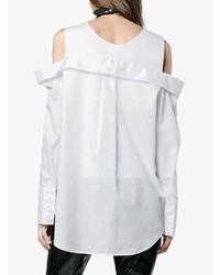 Белая шелковая блузка с длинным рукавом от Sjyp