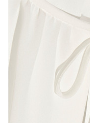 Белая шелковая блузка с длинным рукавом от Tamara Mellon