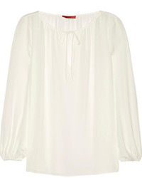 Белая шелковая блузка с длинным рукавом от Tamara Mellon