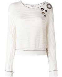 Белая шелковая блузка с люверсами от Aviu