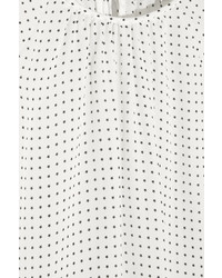 Белая шелковая блузка с принтом от Tibi