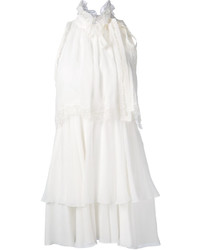 Белая шелковая блузка с рюшами от Ermanno Scervino