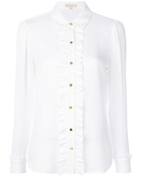 Белая шелковая блузка с рюшами от MICHAEL Michael Kors