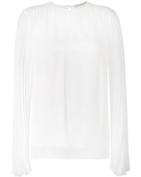 Белая шелковая блузка со складками от Christopher Kane