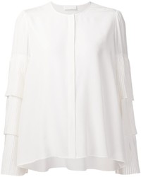 Белая шелковая блузка со складками от Co
