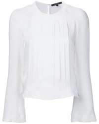 Белая шелковая блузка со складками от Derek Lam