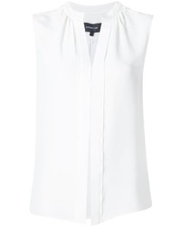 Белая шелковая блузка со складками от Derek Lam