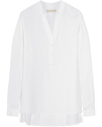 Белая шелковая блузка со складками от MICHAEL Michael Kors