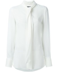 Белая шелковая блузка от Alexander McQueen