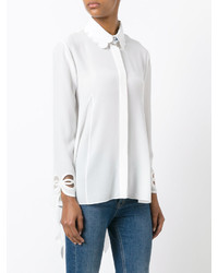 Белая шелковая блузка от Fendi