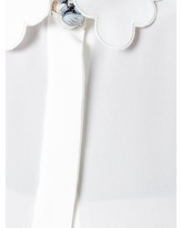 Белая шелковая блузка от Fendi