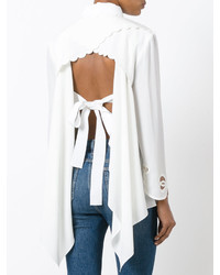 Белая шелковая блузка от Fendi