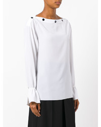 Белая шелковая блузка от Emilio Pucci